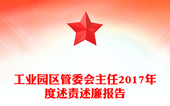 工业园区管委会主任2017年度述责述廉报告