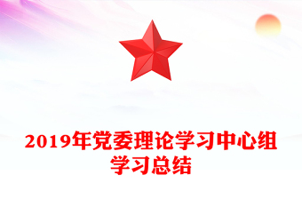 2019年党委理论学习中心组学习总结
