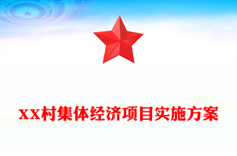 XX村集体经济项目实施方案