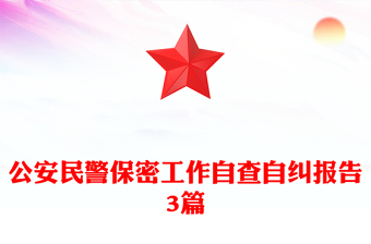 公安民警保密工作自查自纠报告3篇