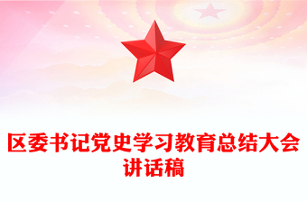 区委书记党史学习教育总结大会讲话稿