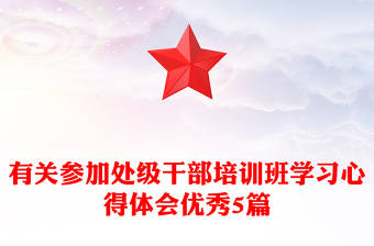 有关参加处级干部培训班学习心得体会优秀5篇