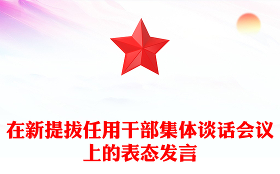 在新提拔任用干部集体谈话会议上的表态发言