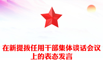 在新提拔任用干部集体谈话会议上的表态发言