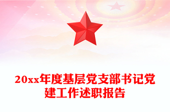 20xx年度基层党支部书记党建工作述职报告