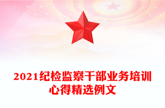 2021纪检监察干部业务培训心得精选例文