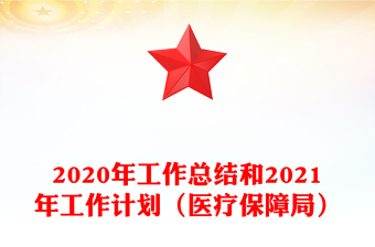 2020年工作总结和2021年工作计划（医疗保障局）