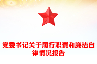 党委书记关于履行职责和廉洁自律情况报告