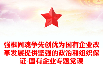 强根固魂争先创优为国有企业改革发展提供坚强的政治和组织保证-国有企业专题党课