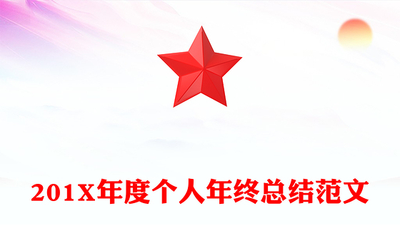 201X年度个人年终总结范文