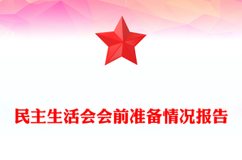 民主生活会会前准备情况报告