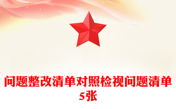 问题整改清单对照检视问题清单5张