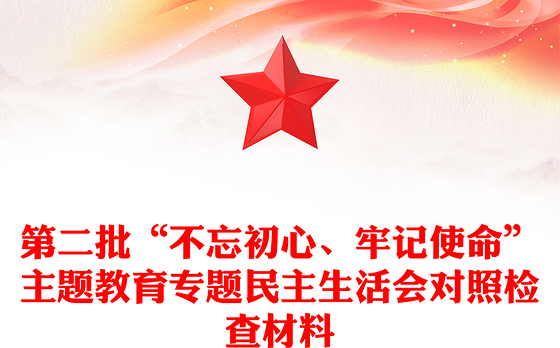 第二批“不忘初心、牢记使命”主题教育专题民主生活会对照检查材料