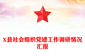2021年X县社会组织党建工作调研情况汇报