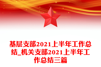 基层支部2021上半年工作总结_机关支部2021上半年工作总结三篇