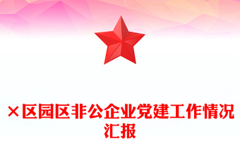 ×区园区非公企业党建工作情况汇报
