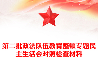 第二批政法队伍教育整顿专题民主生活会对照检查材料