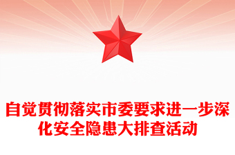 自觉贯彻落实市委要求进一步深化安全隐患大排查活动