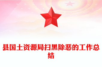 县国土资源局扫黑除恶的工作总结