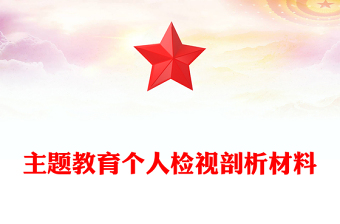主题教育个人检视剖析材料