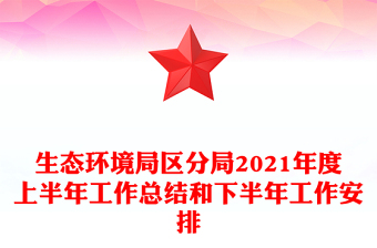 生态环境局区分局2021年度上半年工作总结和下半年工作安排