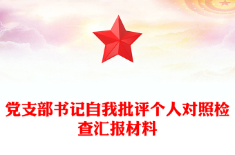 党支部书记自我批评个人对照检查汇报材料