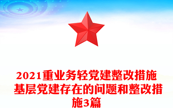 2021重业务轻党建整改措施 基层党建存在的问题和整改措施3篇