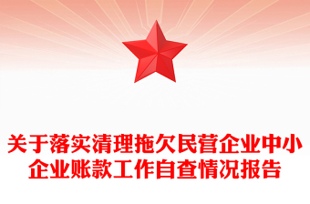关于落实清理拖欠民营企业中小企业账款工作自查情况报告