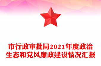 市行政审批局2021年度政治生态和党风廉政建设情况汇报