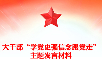 大干部“学党史强信念跟党走”主题发言材料