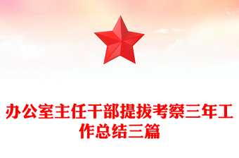 办公室主任干部提拔考察三年工作总结三篇