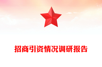 招商引资情况调研报告