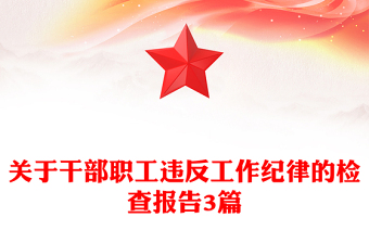 关于干部职工违反工作纪律的检查报告3篇