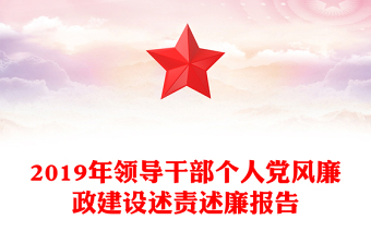2019年领导干部个人党风廉政建设述责述廉报告