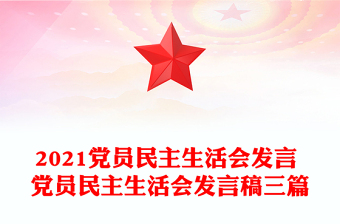 2021党员民主生活会发言 党员民主生活会发言稿三篇