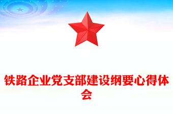 铁路企业党支部建设纲要心得体会