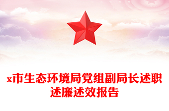 x市生态环境局党组副局长述职述廉述效报告