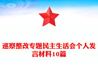 巡察整改专题民主生活会个人发言材料10篇