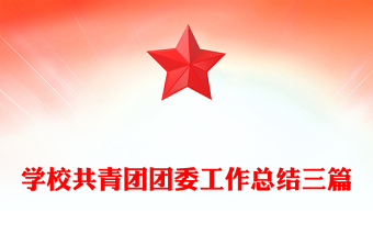 学校共青团团委工作总结三篇