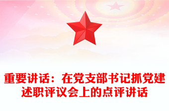 重要讲话：在党支部书记抓党建述职评议会上的点评讲话