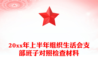 20xx年上半年组织生活会支部班子对照检查材料