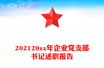 202120xx年企业党支部书记述职报告