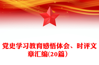 党史学习教育感悟体会、时评文章汇编(20篇）