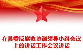 在县委反腐败协调领导小组会议上的讲话工作会议讲话