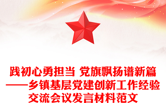 践初心勇担当 党旗飘扬谱新篇——乡镇基层党建创新工作经验交流会议发言材料范文