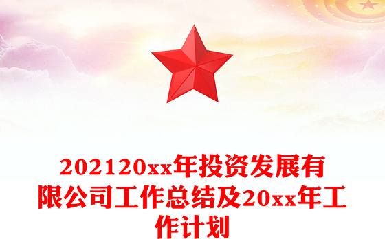 202120xx年投资发展有限公司工作总结及20xx年工作计划