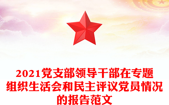 2021党支部领导干部在专题组织生活会和民主评议党员情况的报告范文