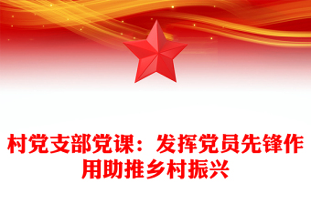 村党支部党课：发挥党员先锋作用助推乡村振兴