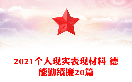 2021个人现实表现材料 德能勤绩廉20篇