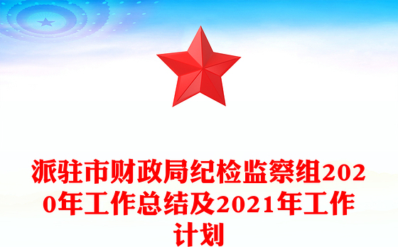 派驻市财政局纪检监察组2020年工作总结及2021年工作计划